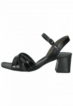 Paul Green Femme Sandales Knautschlack Schwarz