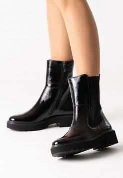 Paul Green Bottines à Plateau Schwarz Lack Femme