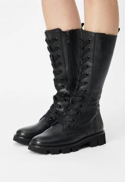 Paul Green Bottes à Lacets Cervo Black Femme