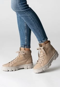 Paul Green Bottines à Plateau Beige Femme