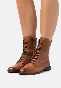 Paul Green Femme Bottines à Lacets Cognac