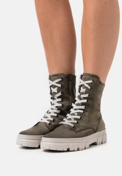 Paul Green Bottines à Lacets Royal Oliv Femme